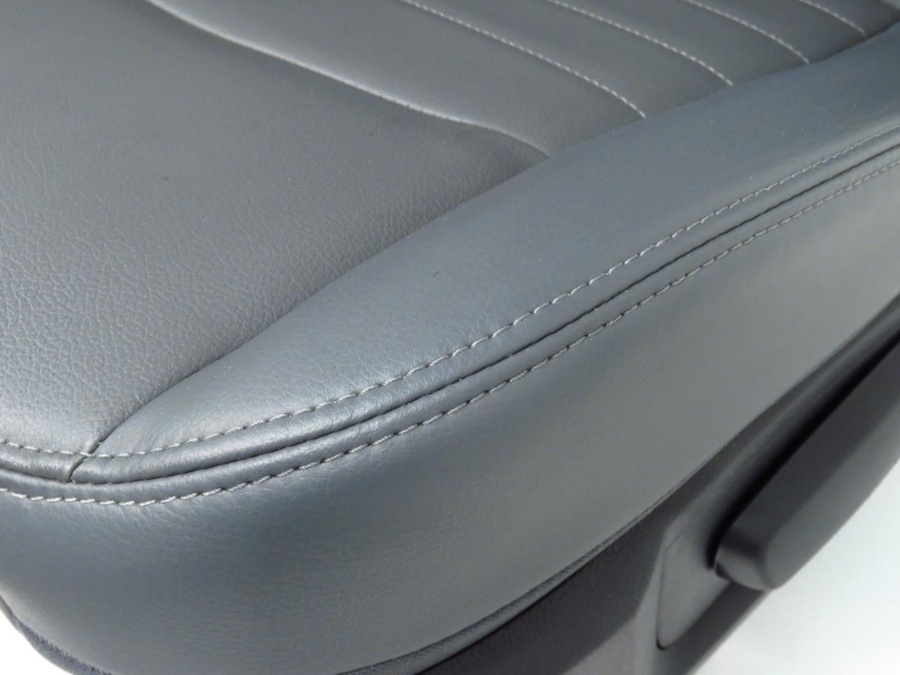 2009-2018 Dodge Ram Front Seats Set, Work Grade Gray Vinyl Split Bench Manual