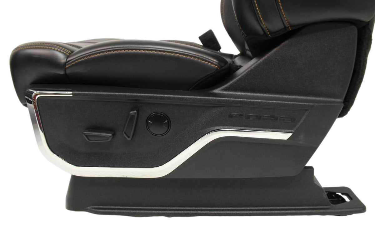 2023 Ford Super Duty Platinum Front Seats Black Leather Max Recline 2-Way Lumbar