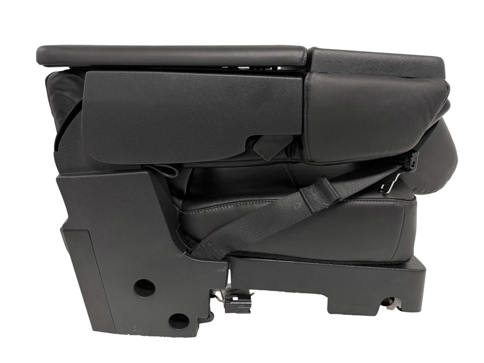 2015-2025 F150 Super Duty Console → Jump Seat Conversion Kit Black Leather Gray