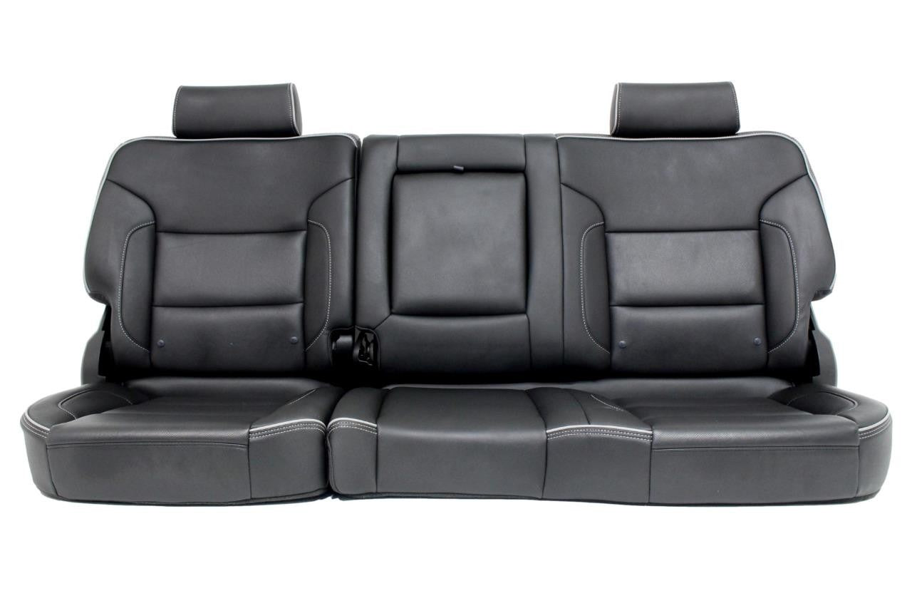 2014 - 2019 Sierra Chevy Silverado Seats Set, High Country Power Black Leather