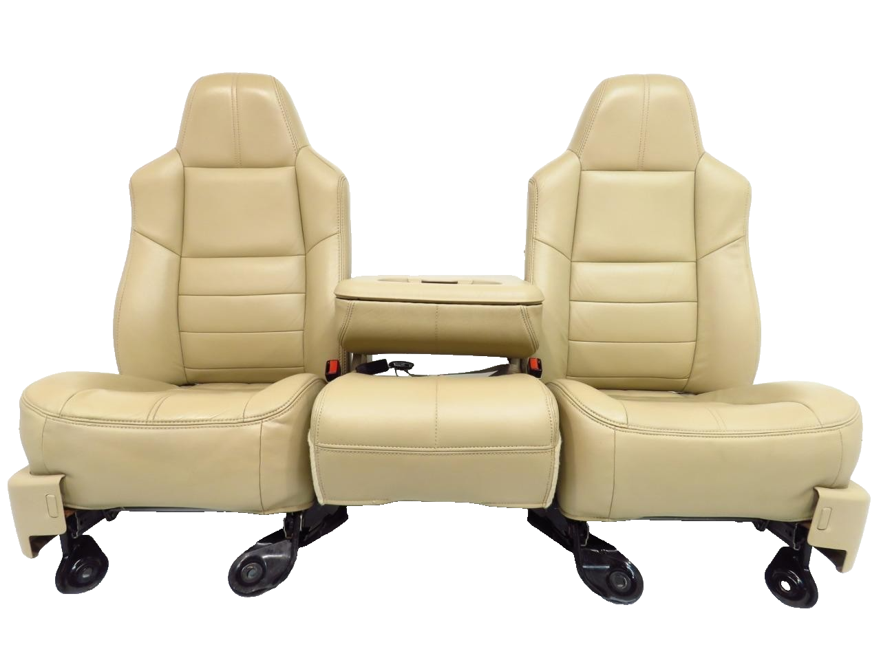 2008 - 2010 Ford Super Duty Front Seats w/ Jump, Lariat Tan Leather Heated Power