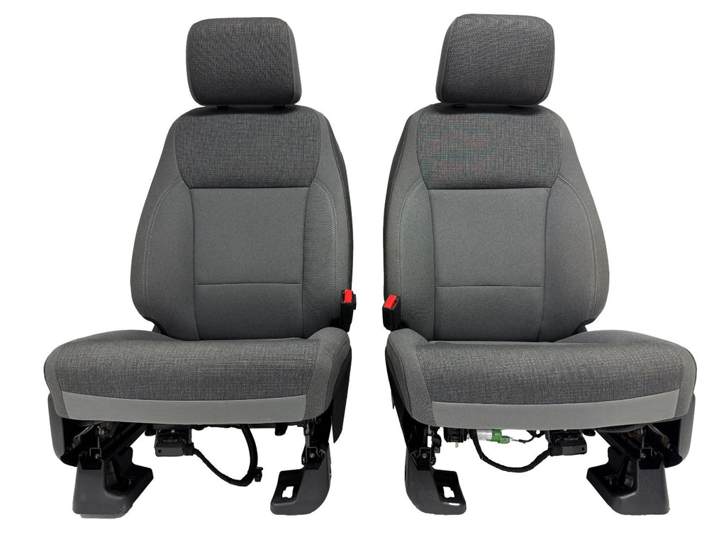 2021-2026 Ford F-150 Front Seats, XLT Mid 302A Gray Cloth OEM Dual Power Heated