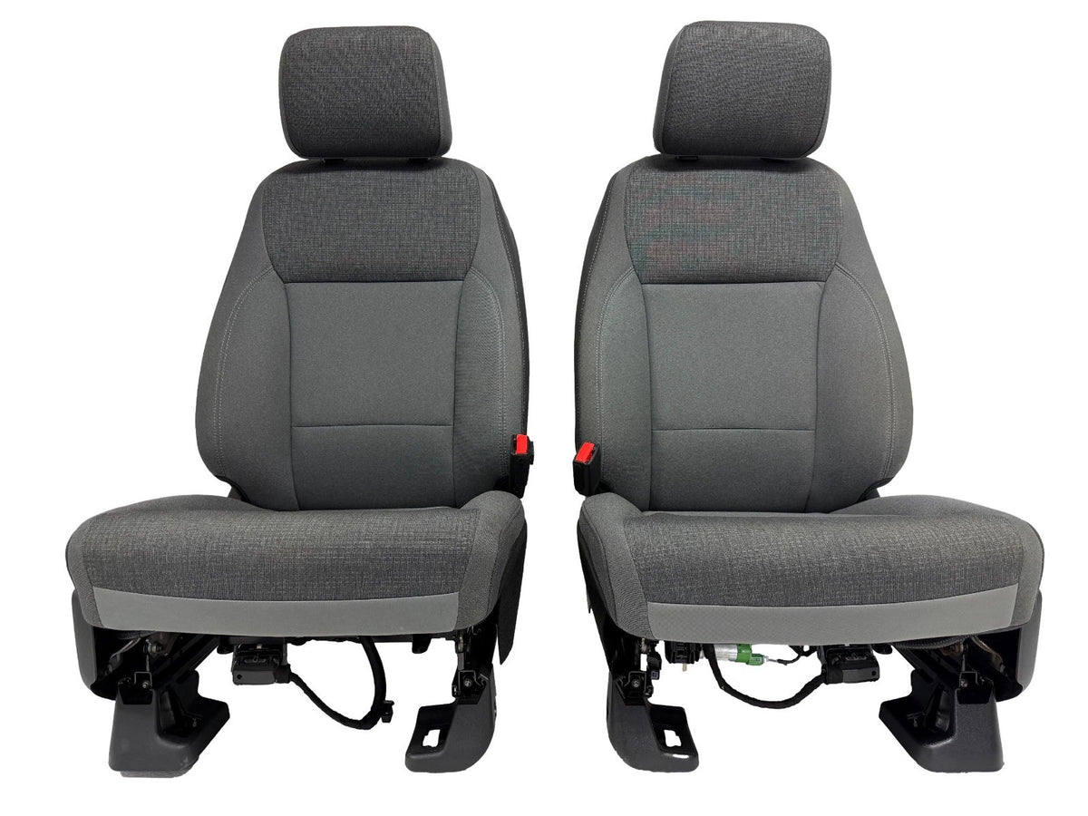 2021-2026 Ford F-150 Front Seats, XLT Mid 302A Gray Cloth OEM Dual Power Heated