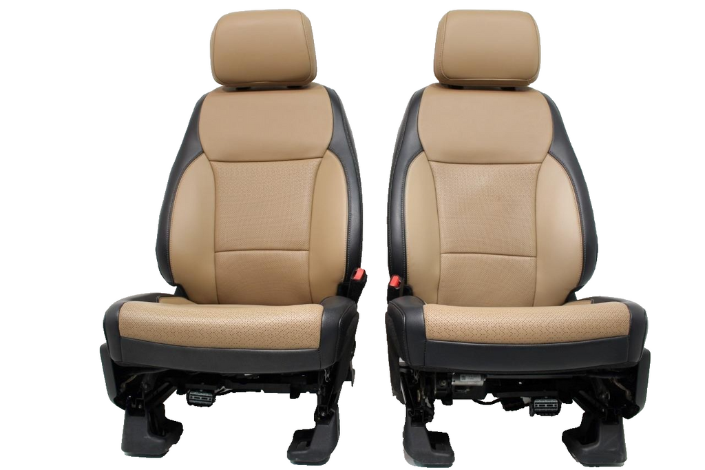2021+ Ford F150 Super Duty Front Seats, Lariat Leather Baja Tan Heat Cool OEM
