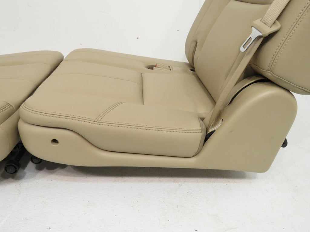 2007 - 2014 GMC Yukon Chevy Suburban Tahoe Third Row Seat, LT Tan Leather Pair