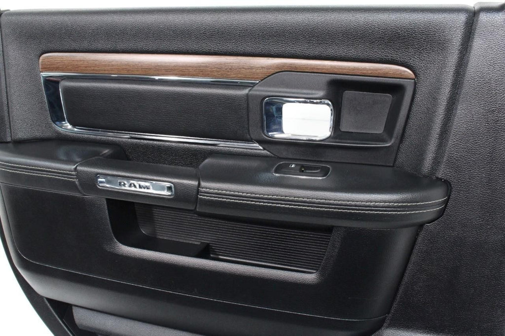 2013-2018 Ram Crew Cab Door Panel Set, Laramie Black Leather & Wood w/ Switches