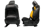 2012 - 2018 Ford Focus Recaro Front Seats, Black Leather Tangerine Orange Cloth
