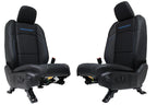 18-25 Jeep JL JLU JT Wrangler Front Seats, Black Nappa Leather w/ Blue Stitching
