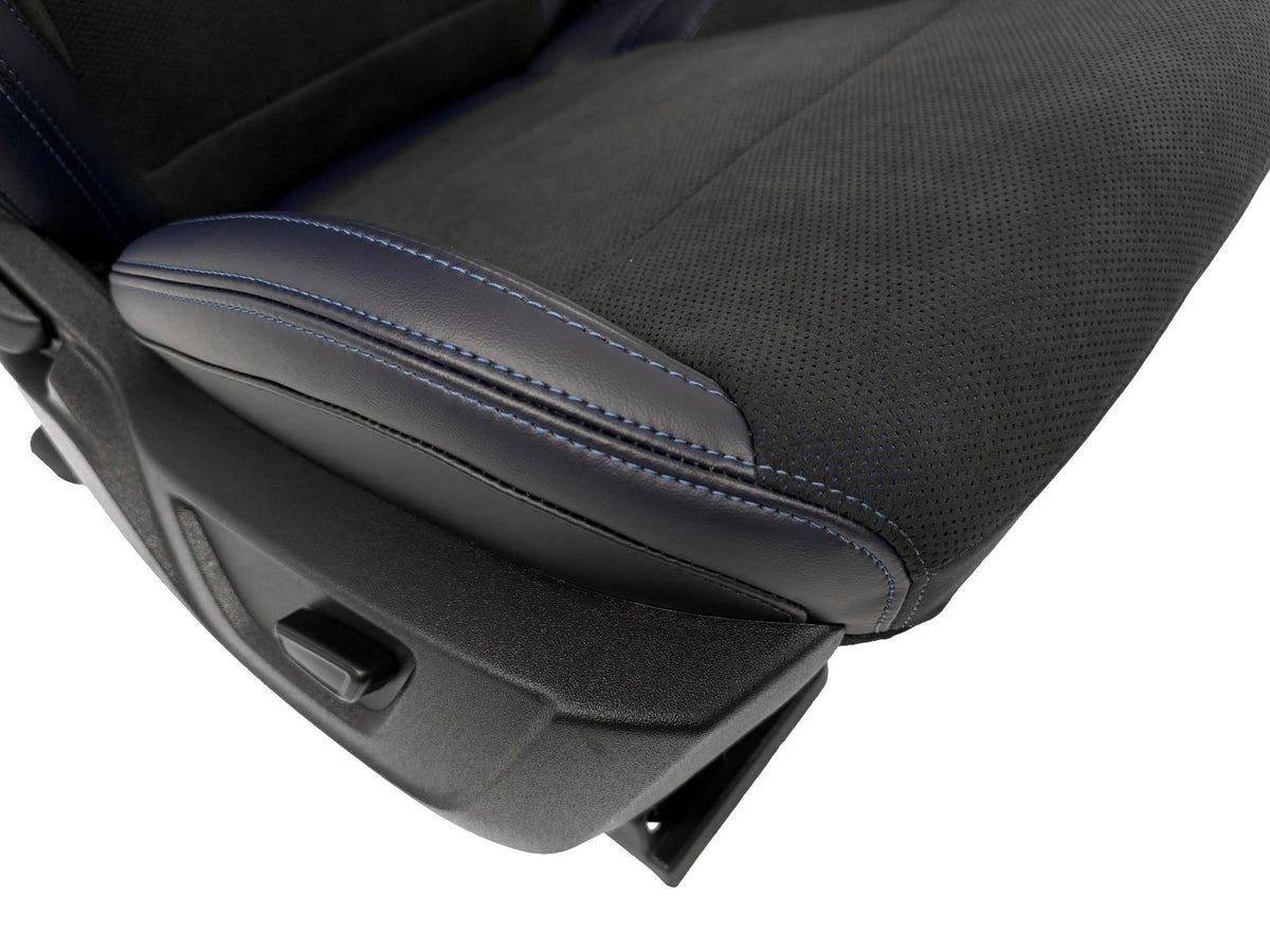 24-26 Mustang Dark Horse Coupe Seats Set, Black Indigo Blue Leather Suede