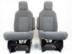 Ford Econoline Front Bucket Seats, Gray Cloth w/ Folding Armrests, Fits 1992+