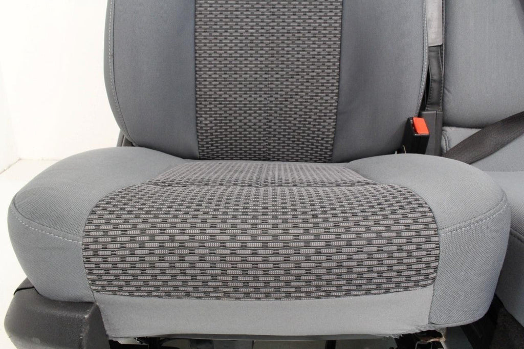 1999 - 2016 Ford Super Duty Front Seats, XL Steel Gray Cloth Bench w/ Jumpseat