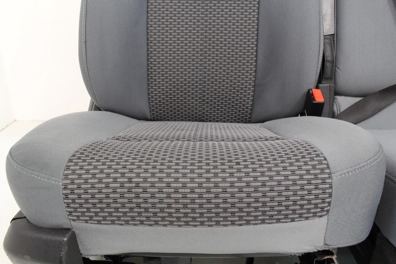 1999 - 2016 Ford Super Duty Front Seats, XL Steel Gray Cloth Bench w/ Jumpseat