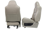 2008-2010 Ford Super Duty Front Seats, Power Stone Gray Leather Lumbar OEM