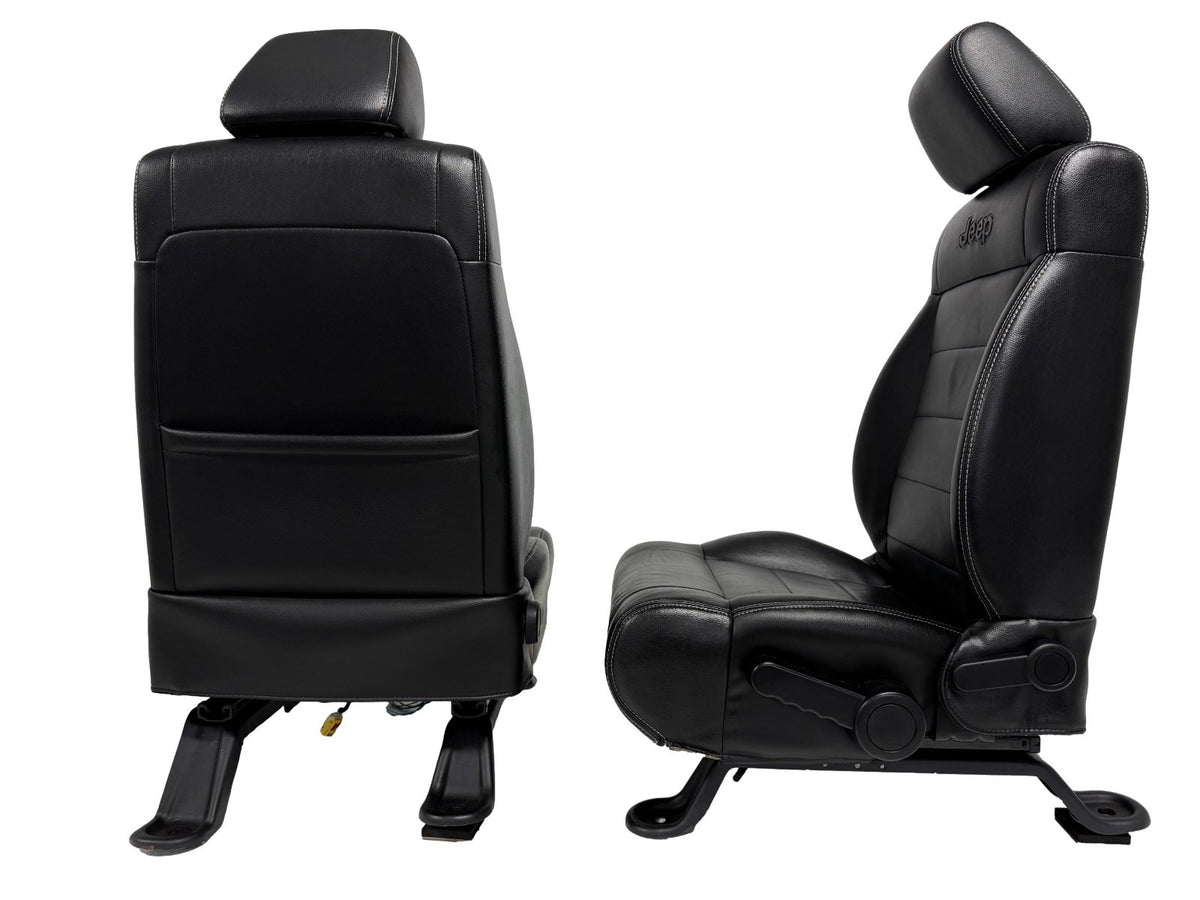 2007-2018 Jeep JK JKU 4-Door Wrangler Unlimited Front Seats, Black Leather Heat