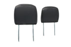 18-25 Jeep Wrangler Gladiator Front Seat Headrests, Black Leather Black Stitch