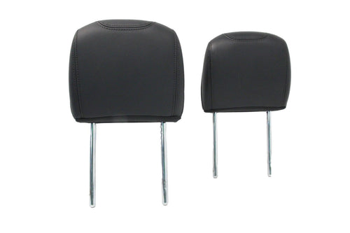 18-25 Jeep Wrangler Gladiator Front Seat Headrests, Black Leather Black Stitch