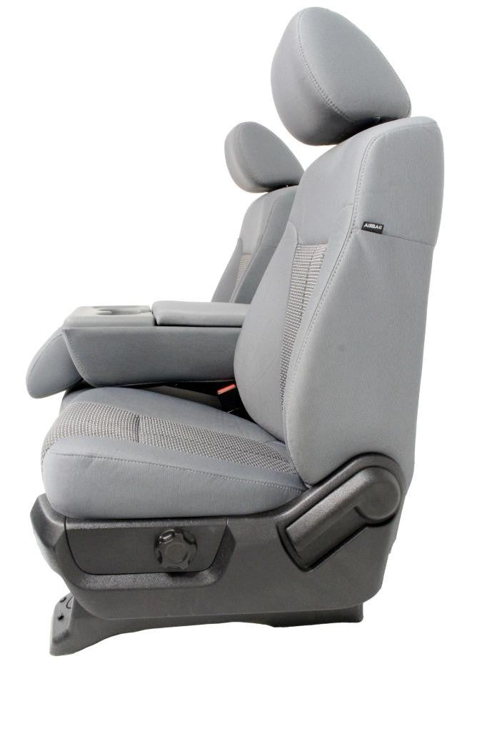 1999 - 2016 Ford Super Duty Front Seats, XL Steel Gray Cloth Manual w/ Jumpseat