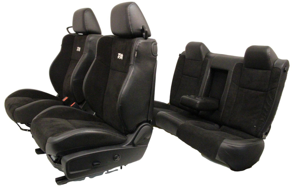 2008 - 2023 Dodge Challenger Seats Set,  Black Leather Suede w/ T/A Embroidery