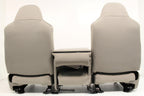 1999-2010 Ford Super Duty Stone Gray Cloth Bucket Seats with Folding Jump Seat