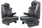 1999 - 2002 GMC Sierra Chevy Silverado Seats, Graphite Off-Black Leather, Power
