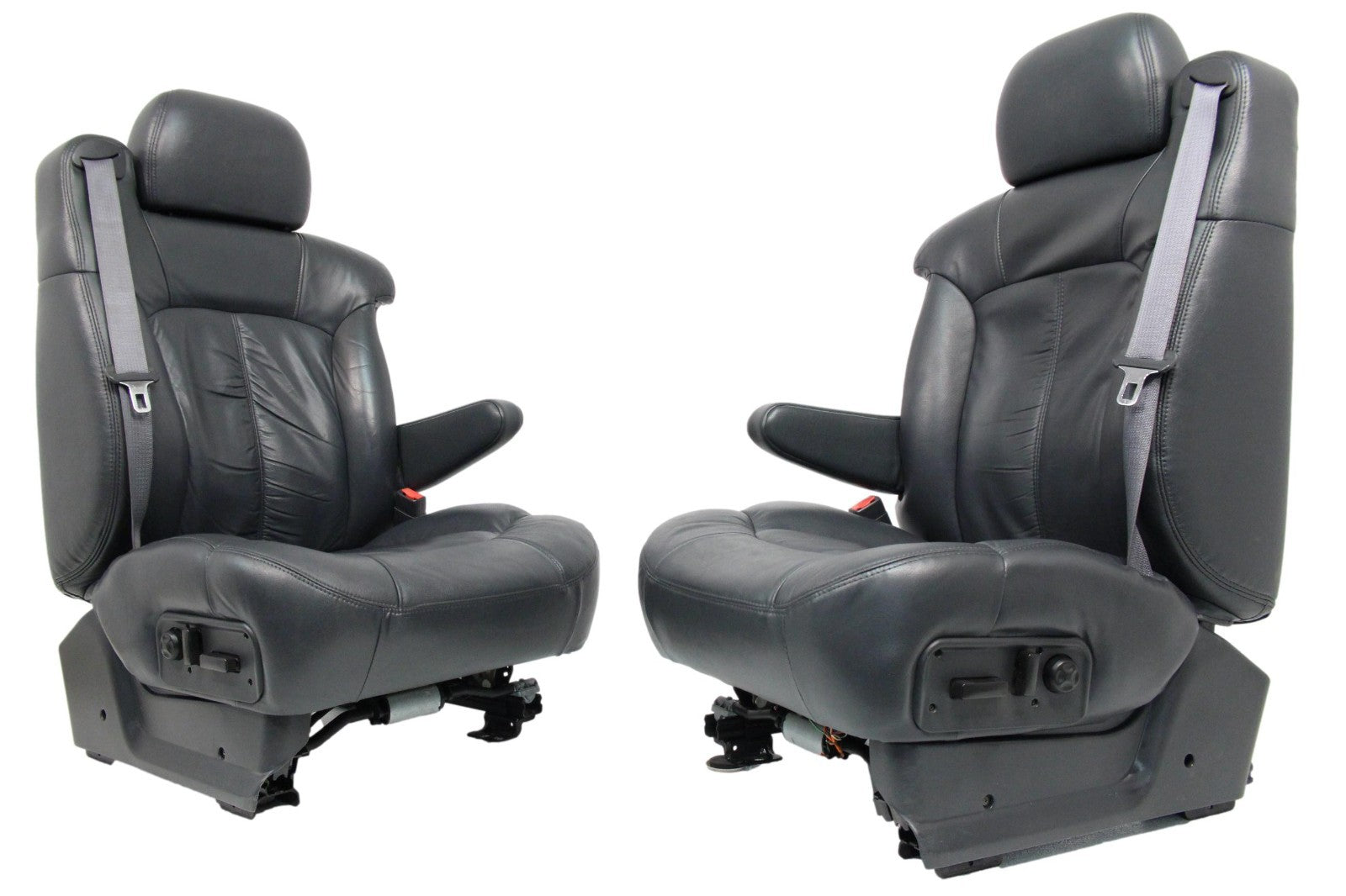 1999 - 2002 GMC Sierra Chevy Silverado Seats, Graphite Off-Black Leather, Power