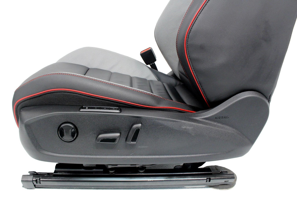 2022 - 2025 VW Golf GTI Mk 8.5 Seats Set Two-Tone Leather Black Gray Heat Cool