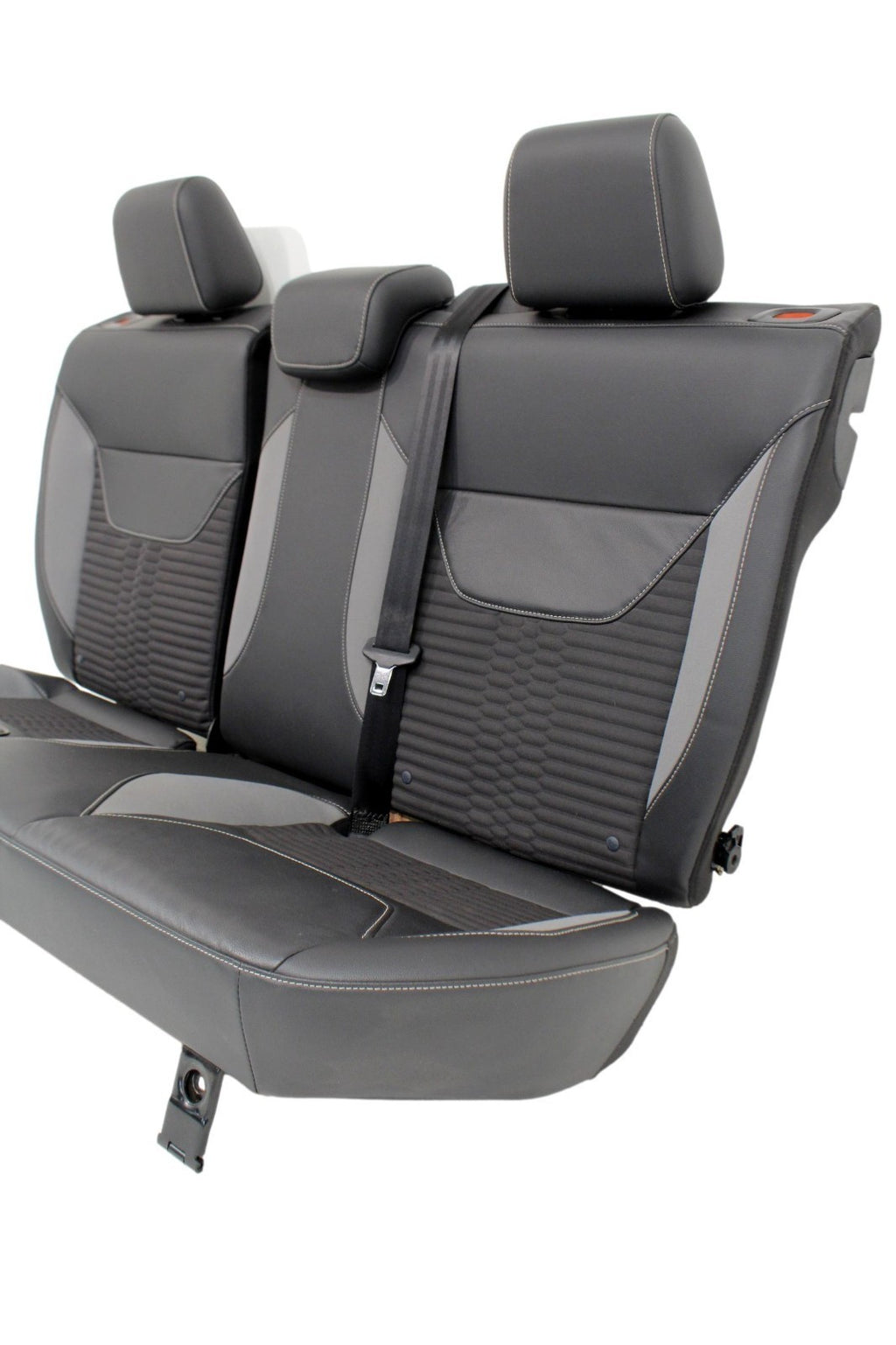 2012 - 2018 Ford Focus ST Recaro Rear Seats, Black Leather Smoke Gray Cloth