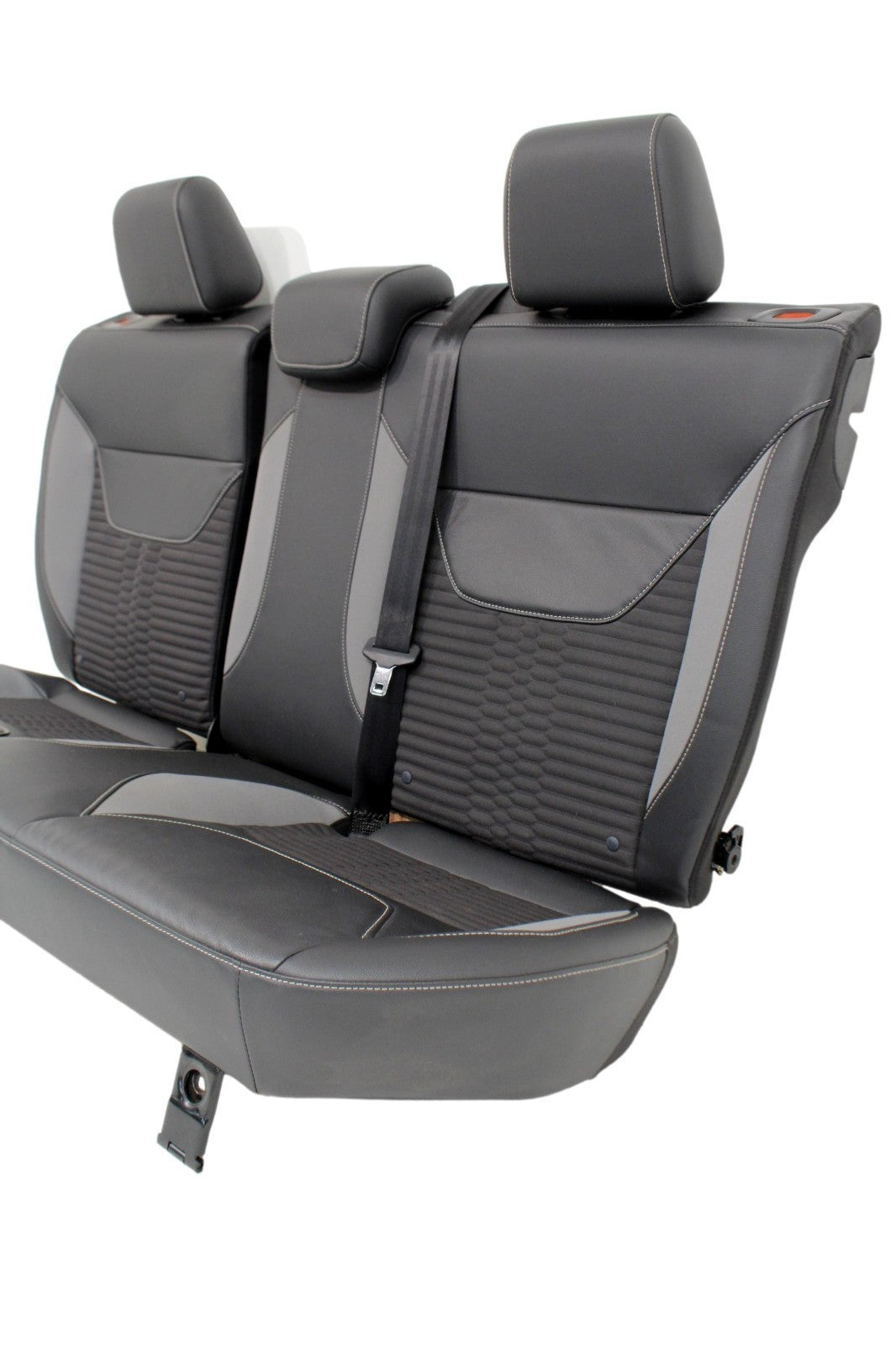 2012 - 2018 Ford Focus ST Recaro Rear Seats, Black Leather Smoke Gray Cloth