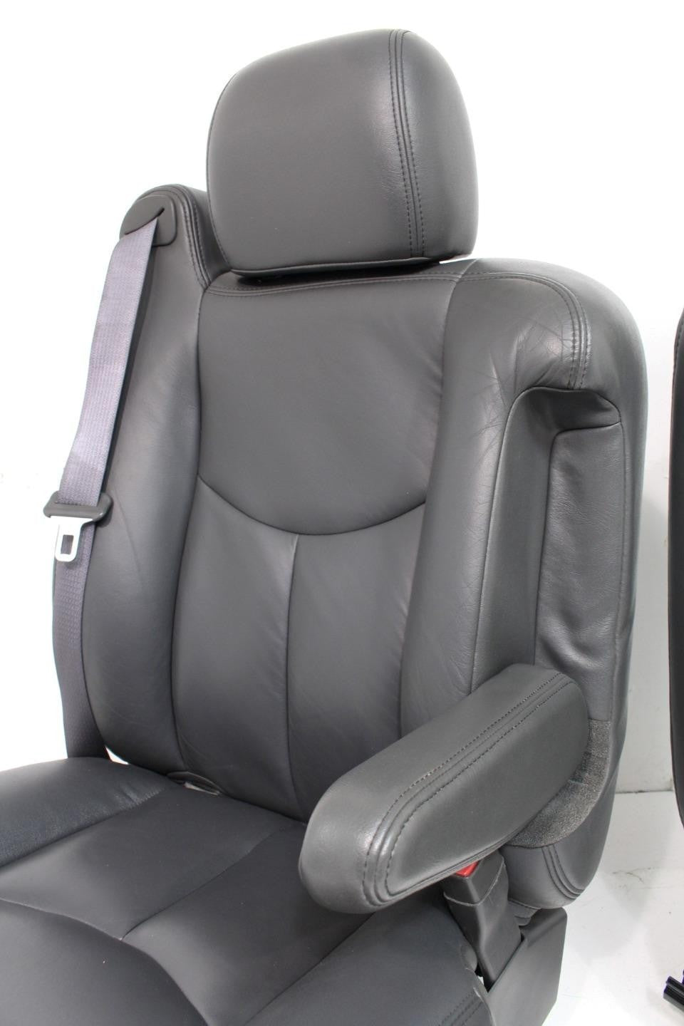 99-06 Sierra Silverado Front Seats, Dark Pewter Leather, Power Lumbar Bolster