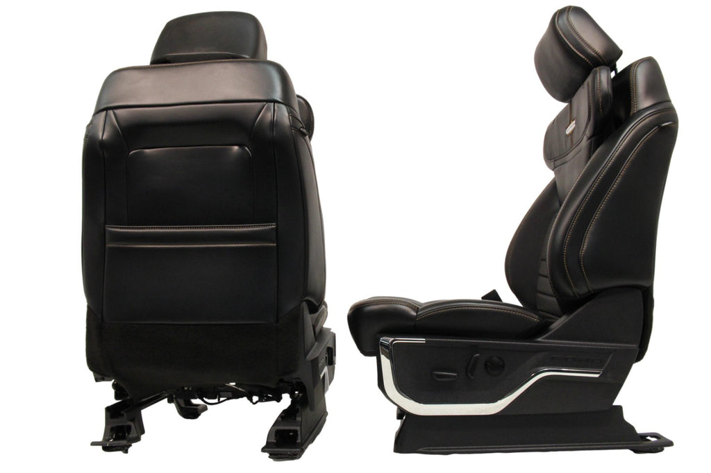 2023 + Ford Super Duty Platinum Seats Set, Black Leather Max Recline Massaging