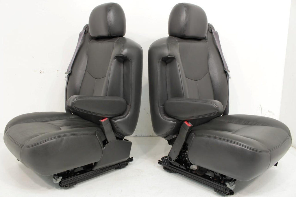 99 - 06 Silverado Sierra Tahoe Yukon Heated Power Leather Seats Dark Pewter OEM