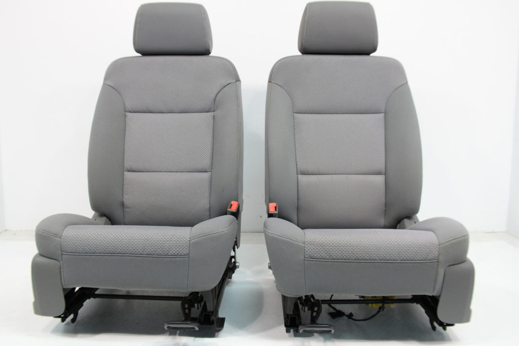 2014 - 2019 Sierra Chevy Silverado Front Seats, Gray Cloth Manual w/ Lumbar