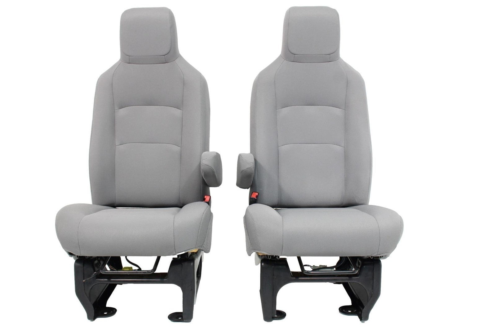 Ford Econoline Front Bucket Seats, Gray Cloth w/ Folding Armrests, Fits 1997+