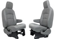 Ford Econoline Front Bucket Seats, Gray Vinyl w/ Folding Armrests, Fits 1997+