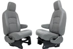Ford Econoline Front Bucket Seats, Gray Vinyl w/ Folding Armrests, Fits 1997+