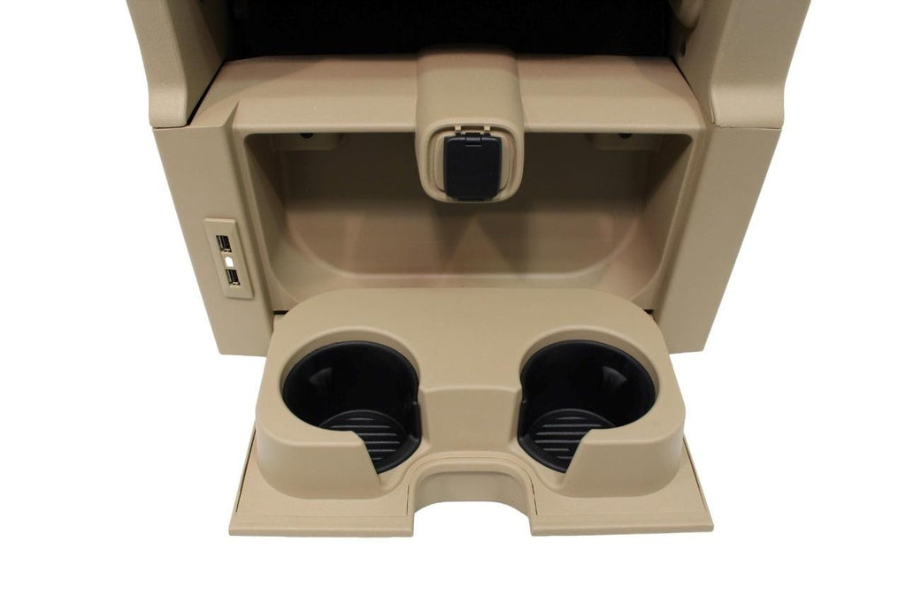 15-24 Ford F150 & Super Duty Jump Seat, Tan Leather w/ Dash Install Kit Brackets