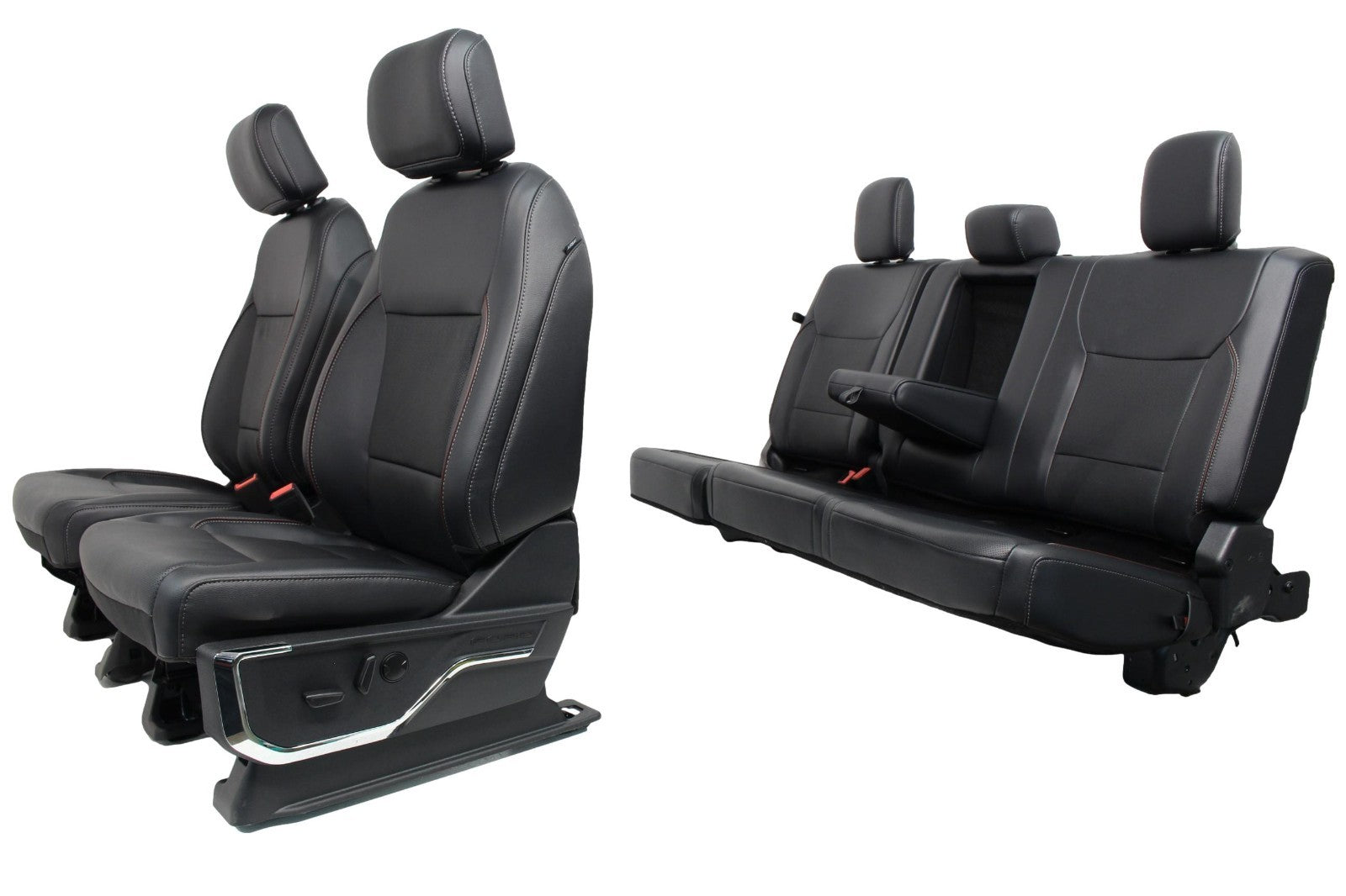 2023+ Ford Super Duty Seats Set, Crew Lariat Sport Black Leather Brown NEW