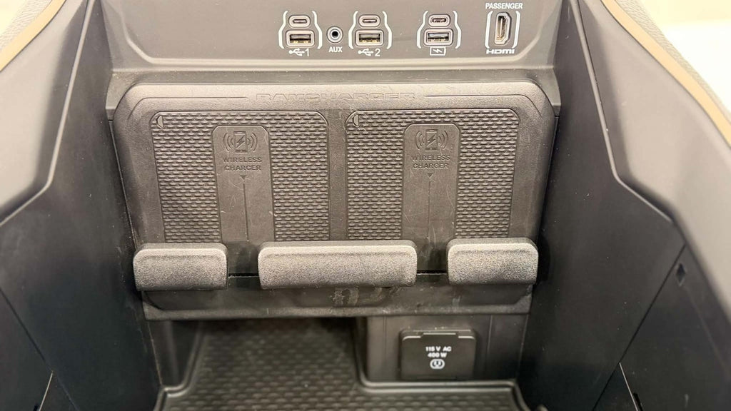 2019 - 2026 DT Ram 1500 Center Console, Brown Leather LONGHORN Wireless Charging