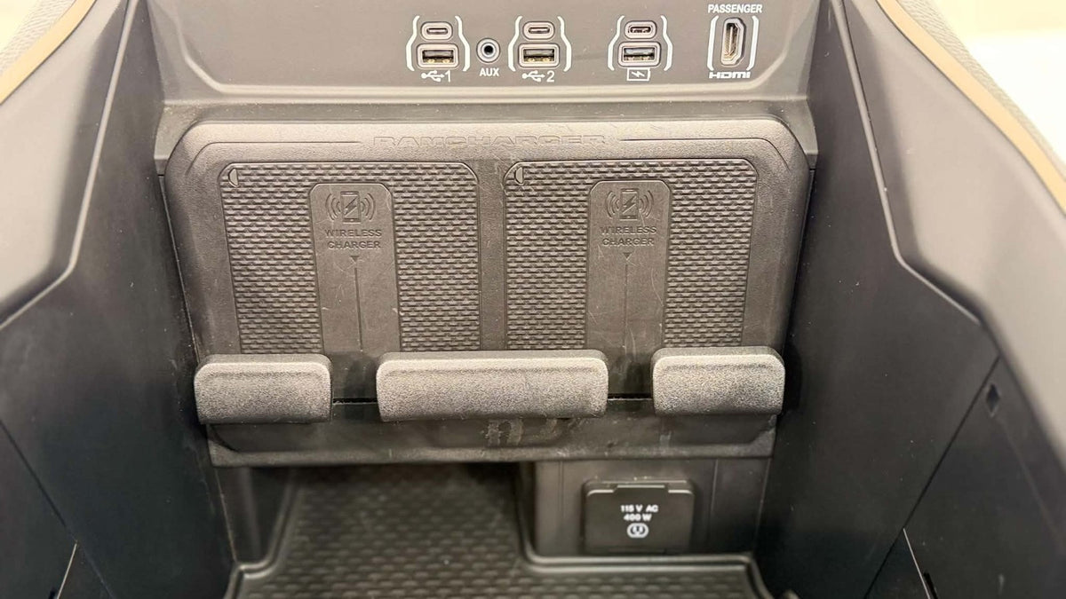 2019 - 2026 DT Ram 1500 Center Console, Brown Leather LONGHORN Wireless Charging