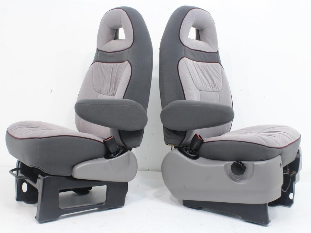 Ford Econoline Front Bucket Seats, Powered Gray Cloth w/ Folding Armrests, 1997+