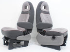 Ford Econoline Front Bucket Seats, Powered Gray Cloth w/ Folding Armrests, 1997+