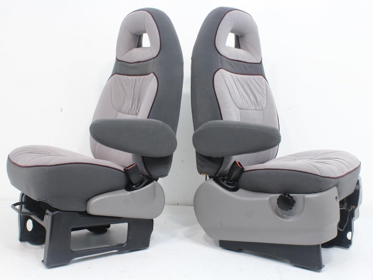 Ford Econoline Front Bucket Seats, Powered Gray Cloth w/ Folding Armrests, 1997+