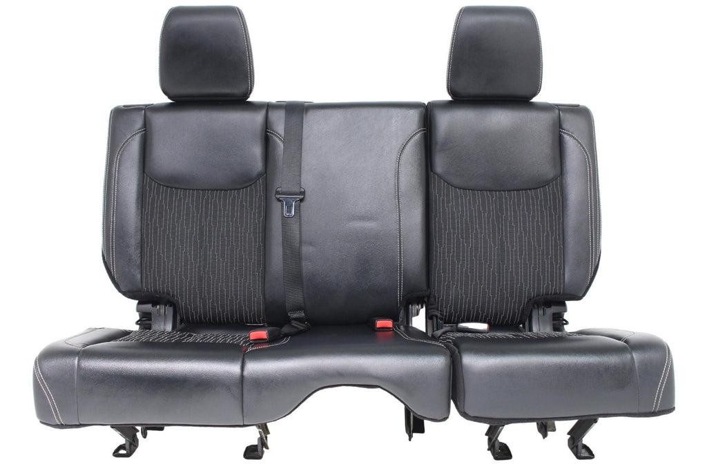 2007 - 2018 Jeep Wrangler JKU Seats Set, Oscar Mike Black Leather Freedom Edtn