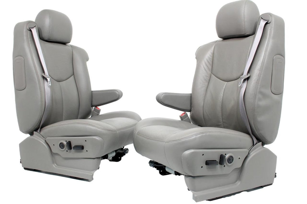 03 - 06 Silverado Sierra Tahoe Yukon Heated Power Leather Seats Pewter Gray OEM