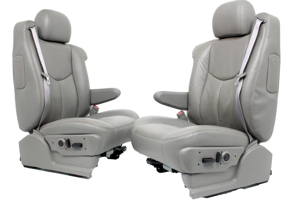 03 - 06 Silverado Sierra Tahoe Yukon Heated Power Leather Seats Pewter Gray OEM