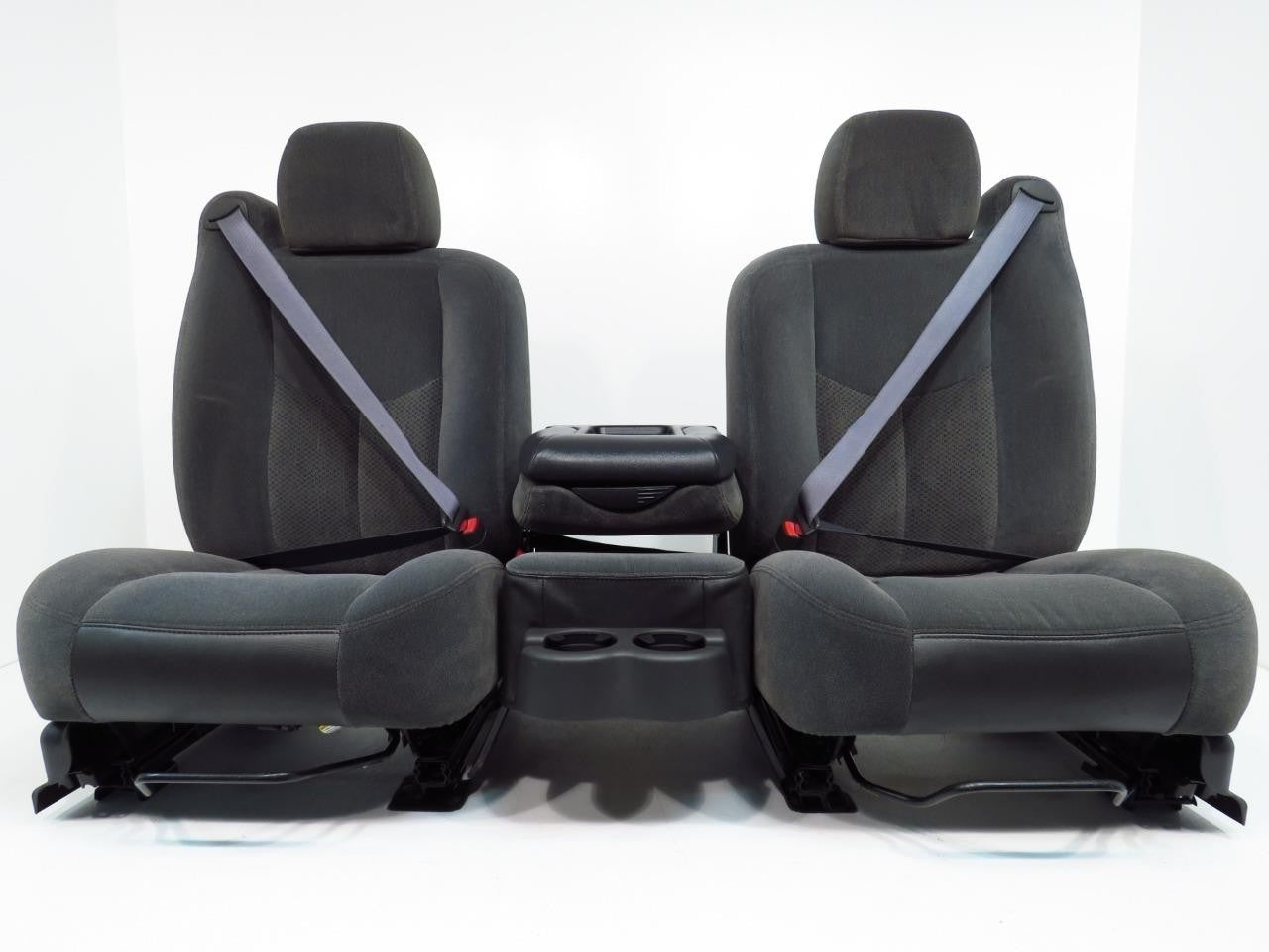 1999 - 2006 GM Sierra Silverado Front Seats Set, Manual Dark Gray Cloth 40-20-40
