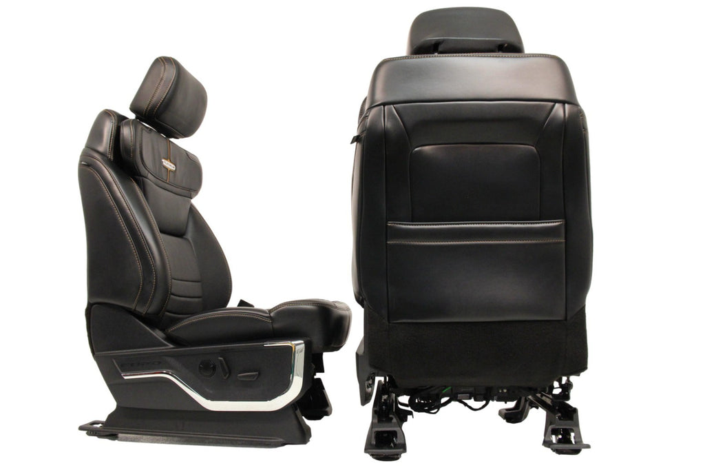 2023 + Ford Super Duty Platinum Seats Set, Black Leather Max Recline Massaging