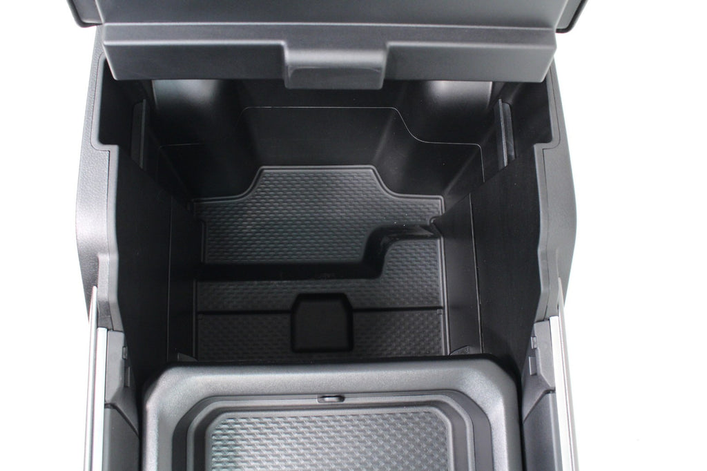 2019 - 2026 DT Ram 1500 Center Console, Black Leather w/ Logo, Wireless Charging