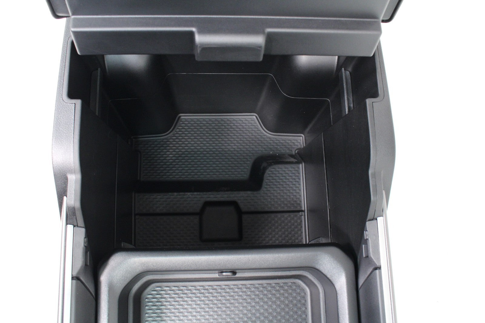 2019 - 2026 DT Ram 1500 Center Console, Black Leather w/ Logo, Wireless Charging