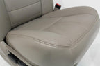 2008-2010 Ford Super Duty Front Seats, Power Stone Gray Leather Lumbar OEM
